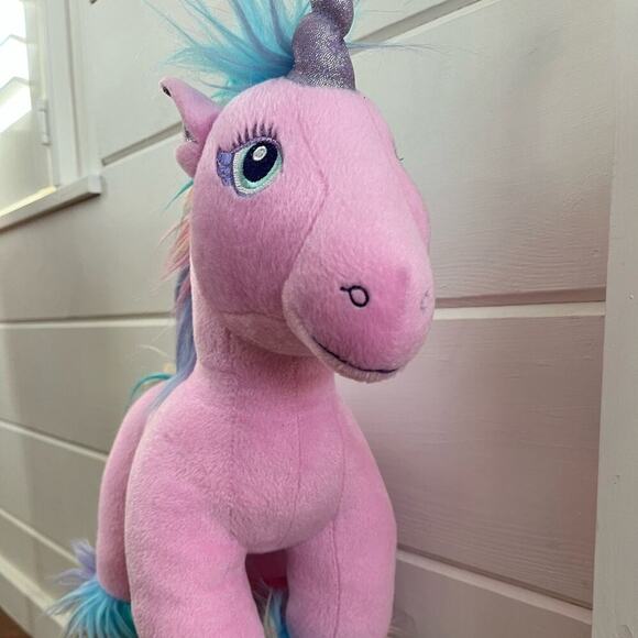 ADORABLE🦄 Build A Bear- PINK Unicorn w/ Multicolored Mane and Tail!! -2019 - Picture 5 of 7